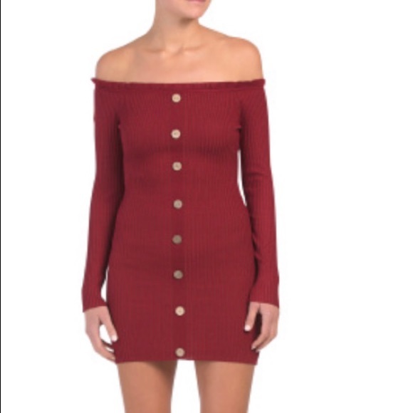 Button front cold-shoulder midi dress long sleeve - Picture 2 of 4